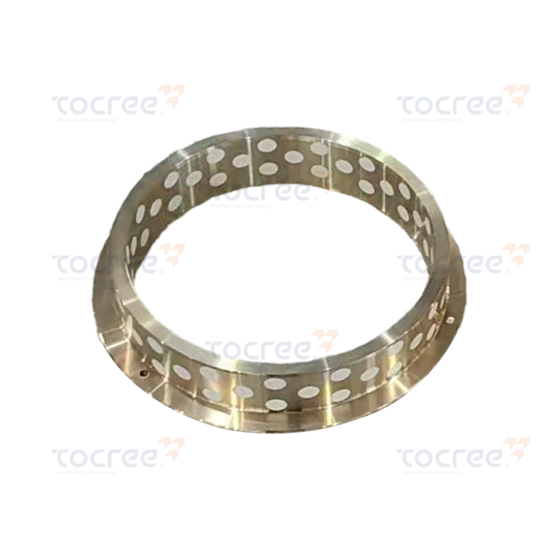 PTFE- এমবেডেড স্ব-তৈলাক্তকরণ ব্রাস বুশিং একক ফ্ল্যাঞ্জের সাথে